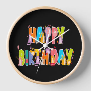 Reloj Feliz cumpleaños, divertida celebración del cumple