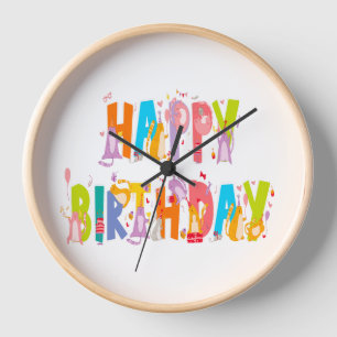 Reloj Feliz cumpleaños, divertida celebración del cumple
