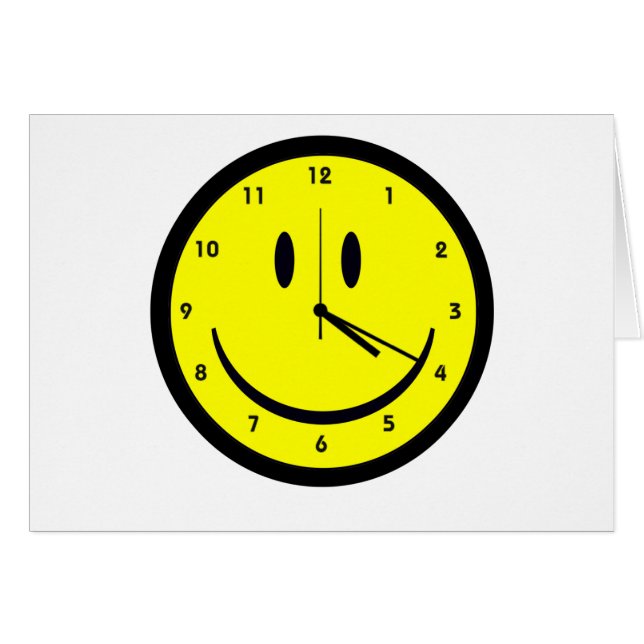 Reloj feliz de la cara del hippy (Anverso (Horizontal))