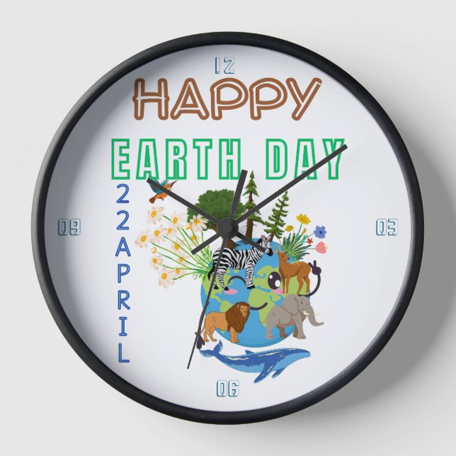 Reloj Feliz Día de la Tierra (Anverso)