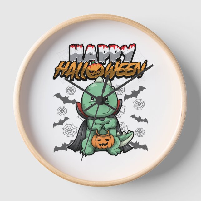Reloj Feliz dragón disfrazado de Halloween (Anverso)