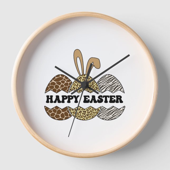 Reloj Feliz Noche de Pascua para la impresión de animale (Anverso)