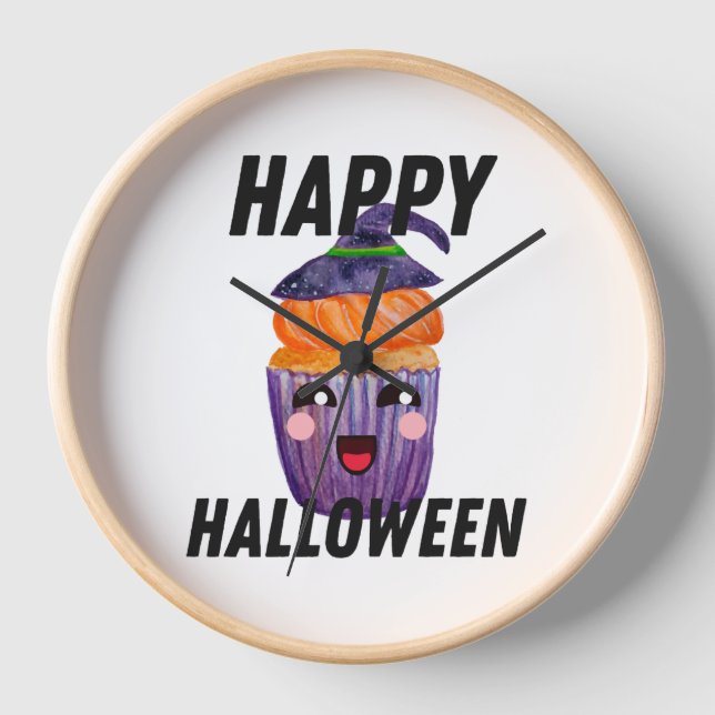 Reloj Feliz pastel de disfraces de Halloween (Anverso)
