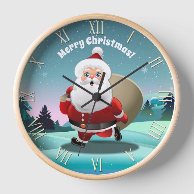 Reloj Feliz Personalizado de Santa Claus (Anverso)