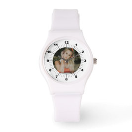 Reloj femenino - Blanco de la correa de silicona p
