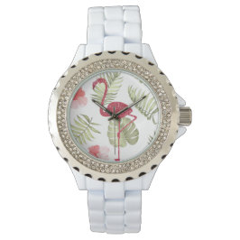 Reloj femenino de verano Flamingo rosa brillante