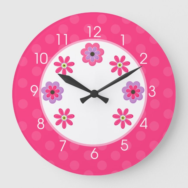 Reloj femenino del cuarto de niños de las flores (Anverso)