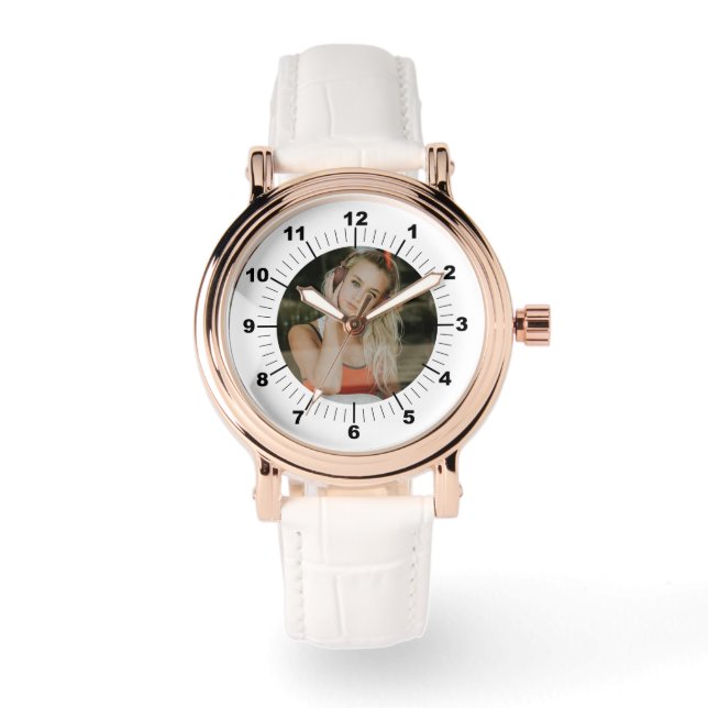 Reloj femenino - Personalizado - Blanco dorado Ros (Anverso)