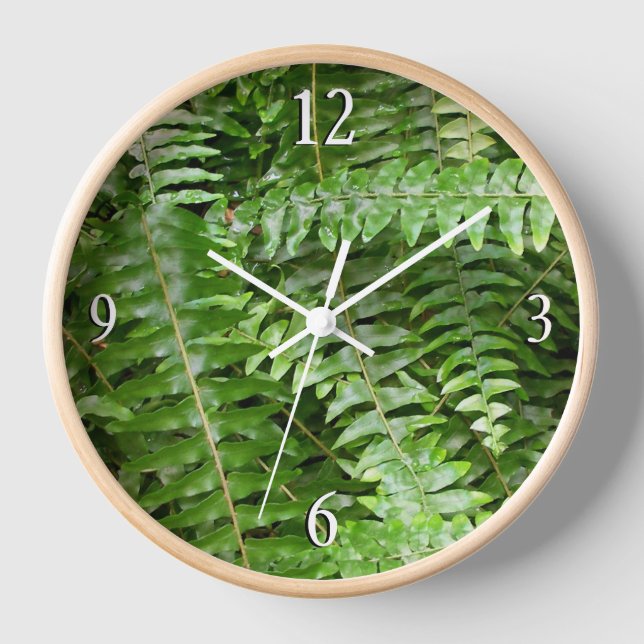 Reloj Fern Fronds I Green Nature (Anverso)