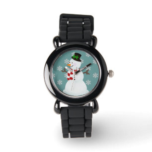 Reloj festivo de Snowman