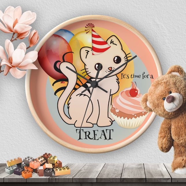 Reloj Fiesta de gatitos adorables en pasteles (Subido por el creador)