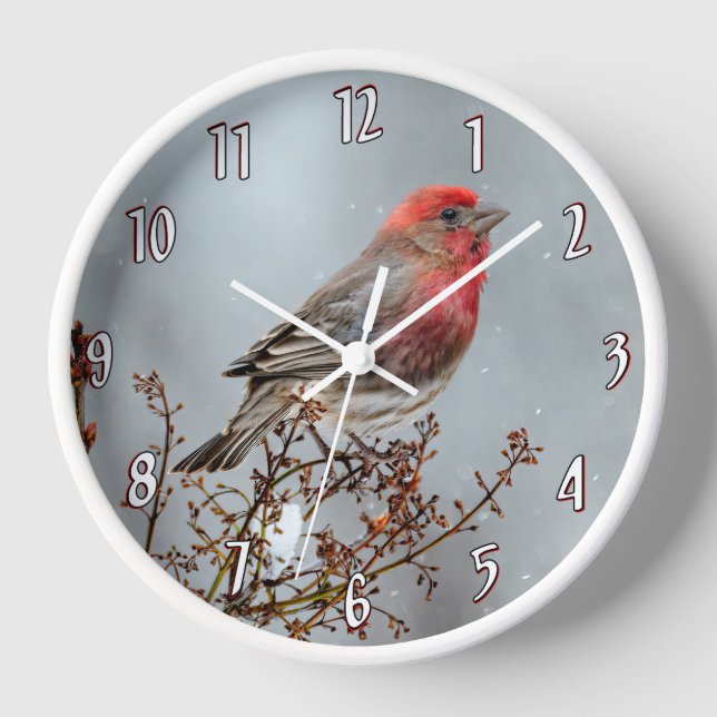 Reloj Finca de casa en nieve - Fotografía original (Anverso)