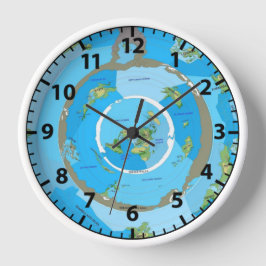 Reloj Flat Earth Map Wanduhr