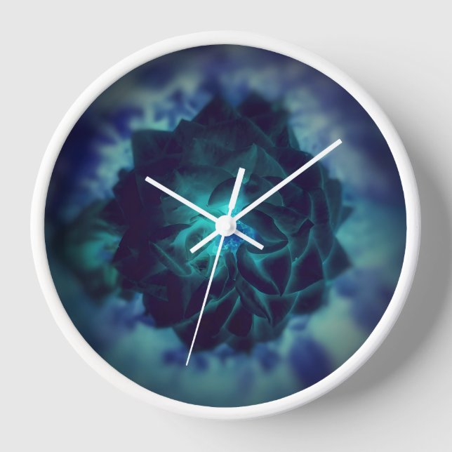 Reloj Flor azul profunda (Anverso)