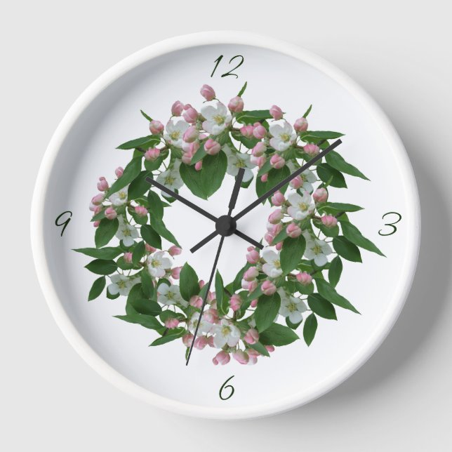 Reloj flor de cerezo rosa bonito estilo hígico floral (Anverso)