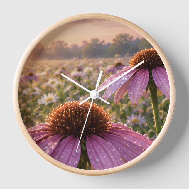 Reloj flor de cono de lavanda y naranja (Anverso)