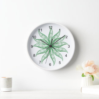 Reloj - Flor de pluma en verde