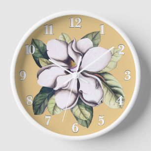 Reloj Flor magnolia blanca