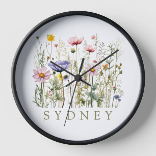 Reloj Flor silvestre nombre personalizado