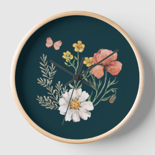 Reloj Flor silvestre verde azulada