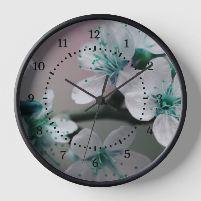 Reloj Flor Verde azulada rusa contemporánea (Anverso)