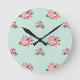 Reloj floral azul de huevo de pato