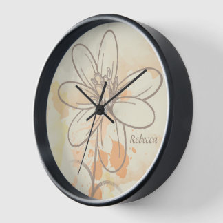 Reloj Floral bosquejada personalizada en la acuarela