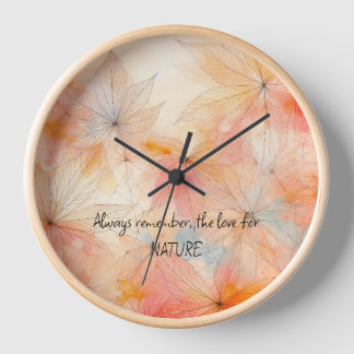 Reloj floral de 1 pared, marco de madera natural r