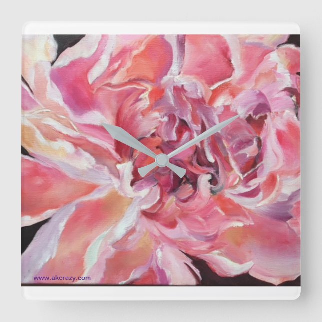 Reloj floral de Alaskan Peonies (Anverso)