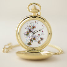 Reloj floral de bolsillo para mujeres