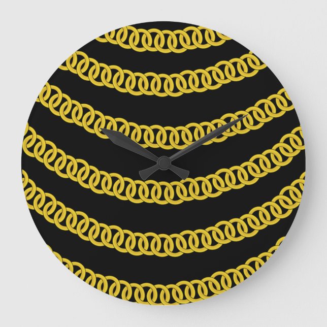 Reloj floral de la cadena dorada negra (Anverso)