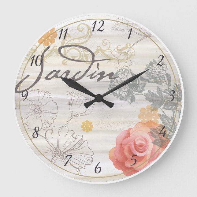 Reloj floral Jardin francés (Anverso)
