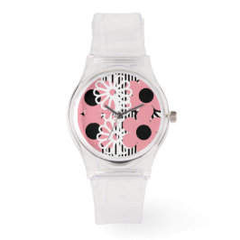 Reloj floral rosa caliente