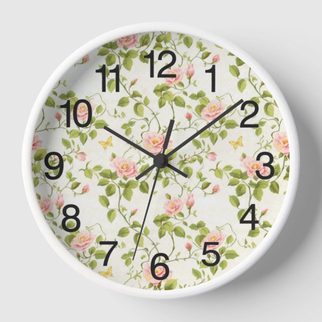 Reloj Florecimiento de la Elegante Rosa en Parra (Anverso)
