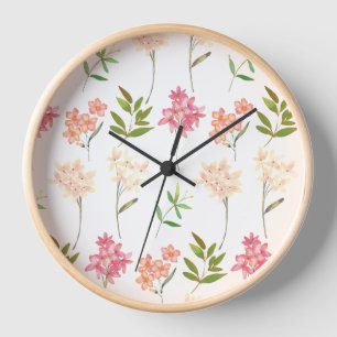 Reloj Flores de algodón patrón tradicional acogedor