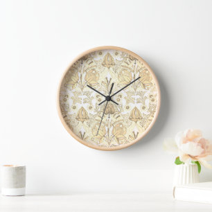 Reloj Flores elegantes de color beige crema beige blanco