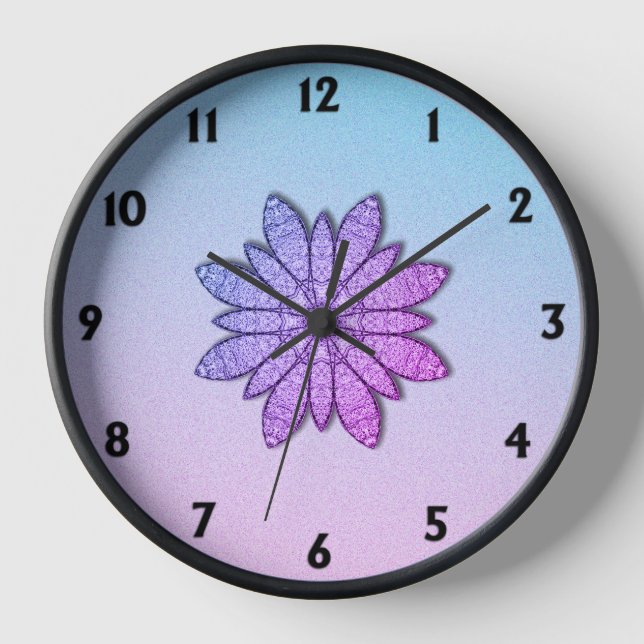 Reloj Flores moradas divertidas (Anverso)