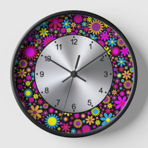 Reloj Flores Psicodélicas Vibrantes en Flor-67566