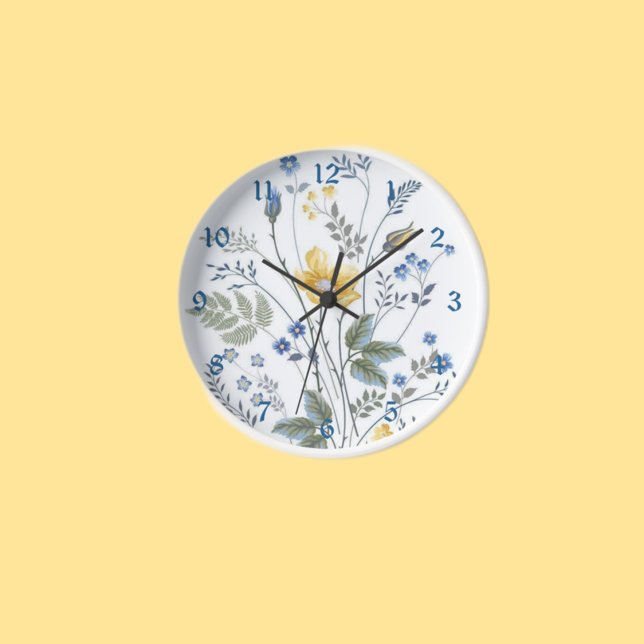 Reloj Flores salvajes azules y amarillas (Subido por el creador)