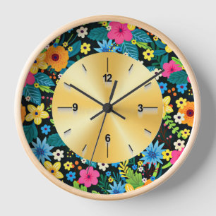 Reloj Flores Vibrantes Ditsy Patrón Floral Diseño-43785