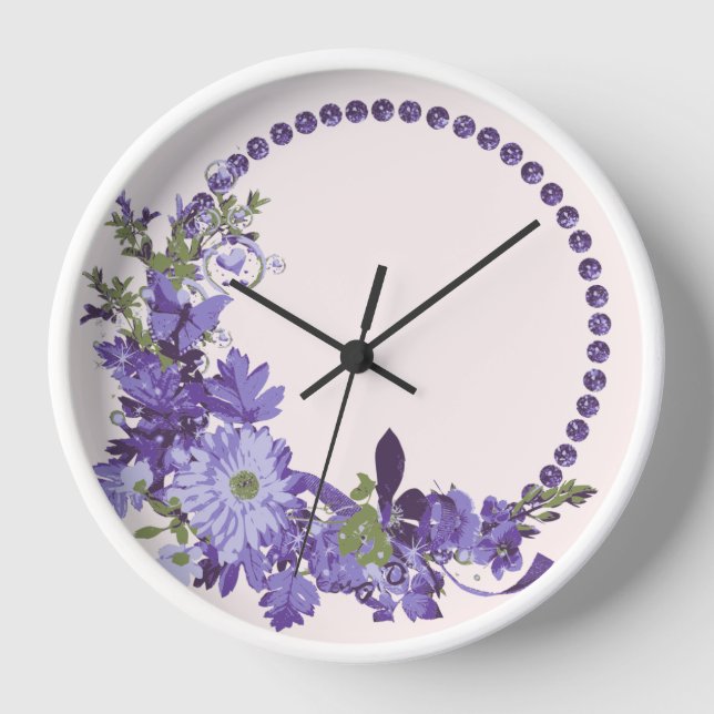 Reloj Flores Violetas   (Anverso)