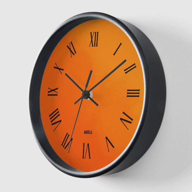 Reloj fondo de gradiente naranja (Ángulo)