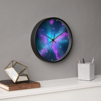 Reloj Fondo de Nube de Nebulosa Colorida