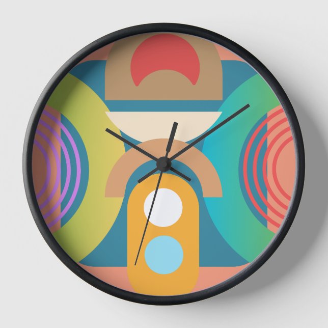 Reloj Formas geométricas de abstracto Minimalista pálido (Anverso)