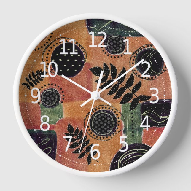 Reloj Formas y hojas de círculos geométricos abstractos  (Anverso)