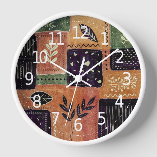 Reloj Formas y hojas de círculos geométricos abstractos  (Anverso)