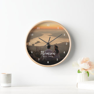 Reloj Foto de boda personalizada monogramada