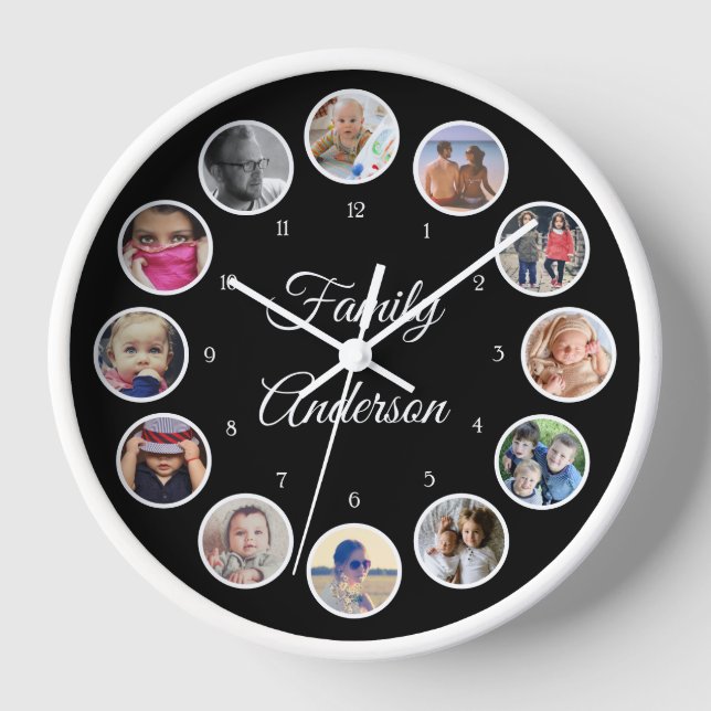 Reloj Foto de envío de nombre de familia (Anverso)