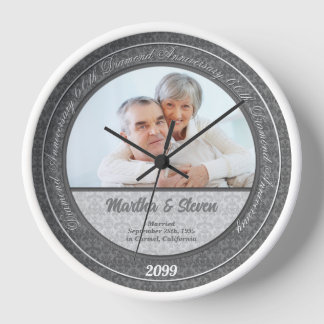 Reloj Foto del 60º Aniversario de Bodas de Diamante