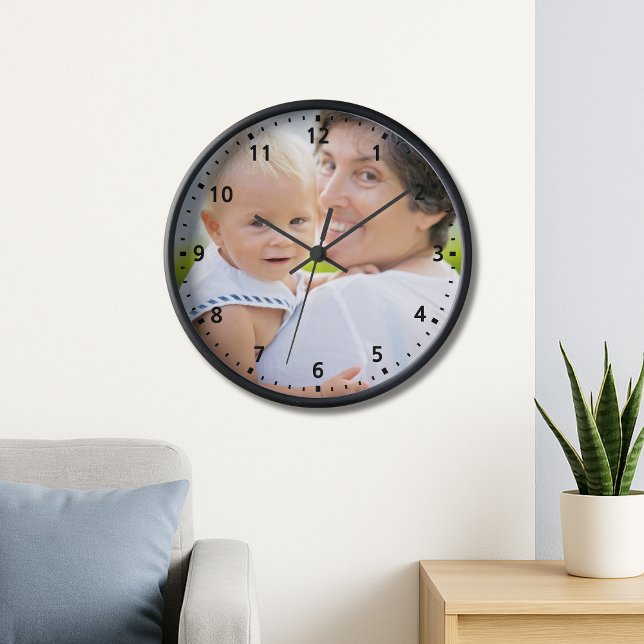 Reloj Foto familiar de personalizado - Día de la abuela (Custom Family Photo – Grandma Mother’s Day Clock
)
